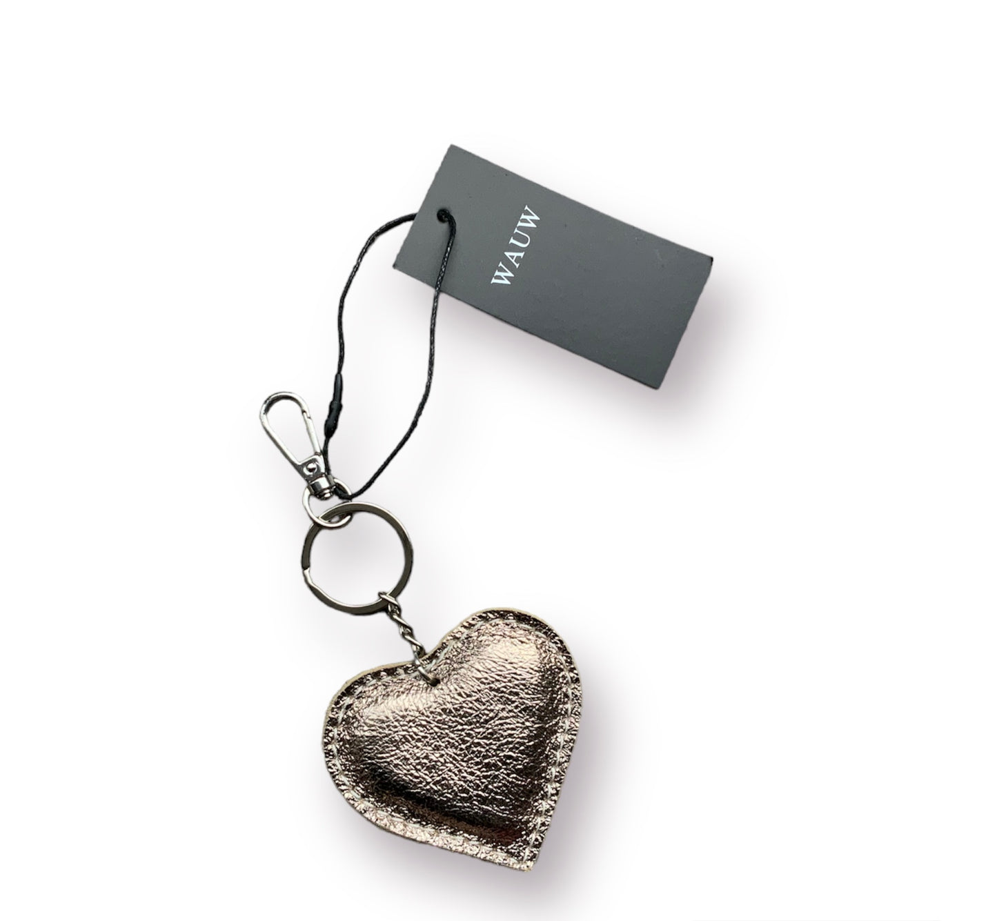 Sleutelhanger hartje bruin/brons