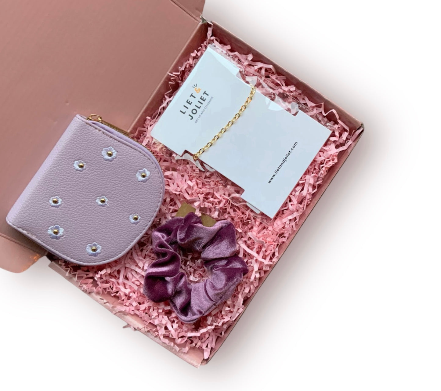 Brievenbuspakket lila/goud