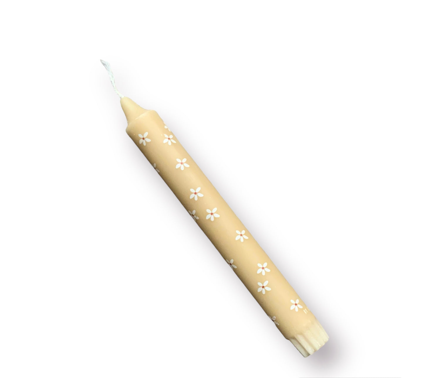 Bloementjes kaars geel