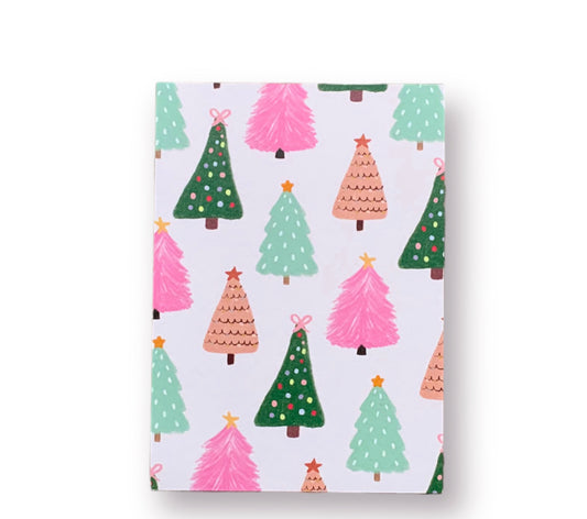 Kerstkaart feestelijke kerstbomen