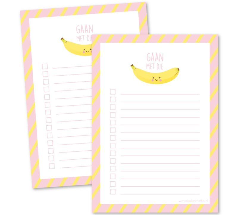 Notitieblok A6 gaan met die banaan