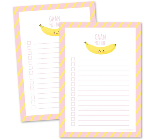 Notitieblok A6 gaan met die banaan