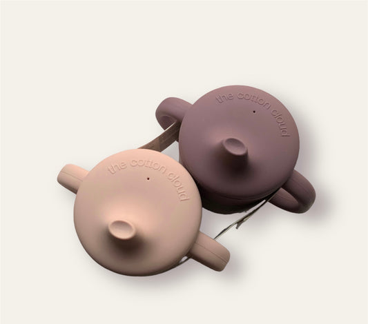 The cotton cloud Siliconen drinkbekerset plum/blush